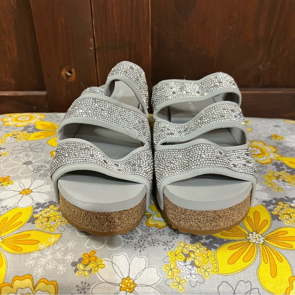 Chelsea & Violet Glittering Silver Sandals